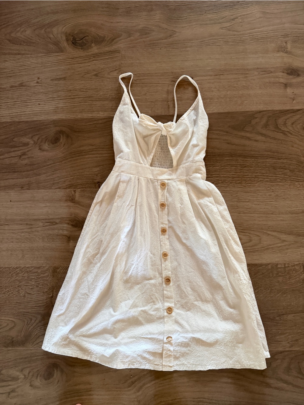 White Button-Front women’s  Dress with Tie front